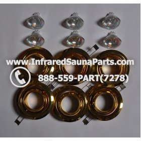 COMPLETE LIGHT ASSEMBLY 220V / 240V - COMPLETE LIGHT ASSEMBLY 6 HOUSING IN GOLD FINISH WITH 6 BULBS 220V / 240V 1