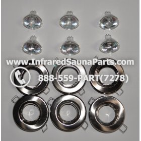 COMPLETE LIGHT ASSEMBLY 220V / 240V - COMPLETE LIGHT ASSEMBLY 6 HOUSING IN SILVER FINISH WITH 6 BULBS 220V / 240V 3