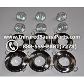 COMPLETE LIGHT ASSEMBLY 110V / 120V - COMPLETE LIGHT ASSEMBLY 6 HOUSING IN SILVER FINISH WITH 6 BULBS 110V / 120V 2