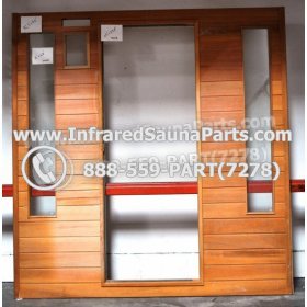 WOOD SAUNA WALLS - HEMLOCK WOOD SAUNA PANEL WITH GLASS ( 72.5" x 70" ) 2